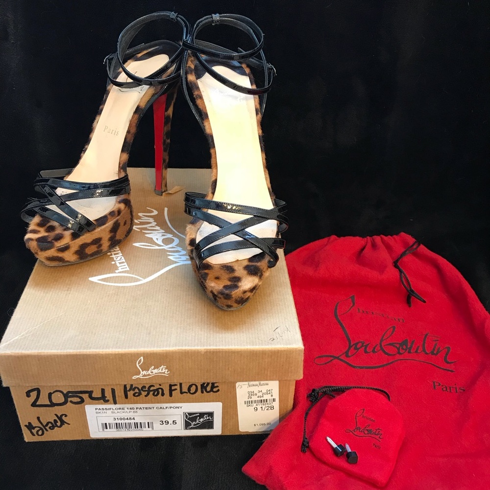 Louboutin Passiflore 140 Patent Calf/Pony 39.5